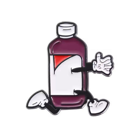 Cartoon Running Lean Drank Pin