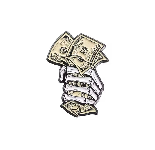 Cartoon Dollar Hands Hat Pin